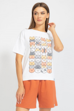 Футболка свободного кроя с цифровым принтом для лета Kivviwear 4026.64 - фото 1