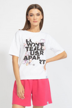 Футболка свободного кроя с цифровым принтом для лета Kivviwear 4026.65 - фото 1