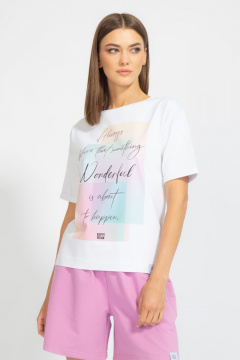 Футболка свободного кроя с цифровым принтом для лета Kivviwear 4026.67 - фото 1