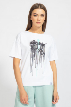 Футболка свободного кроя с цифровым принтом для лета Kivviwear 4026.69 - фото 2