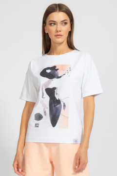Футболка свободного кроя с цифровым принтом для лета Kivviwear 4026.70 - фото 1