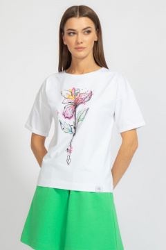 Футболка свободного кроя с цифровым принтом для лета Kivviwear 4026.71 - фото 2