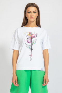 Футболка свободного кроя с цифровым принтом для лета Kivviwear 4026.71 - фото 1