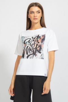 Футболка на каждый день из хлопка с принтом Kivviwear 4026.72 - фото 2