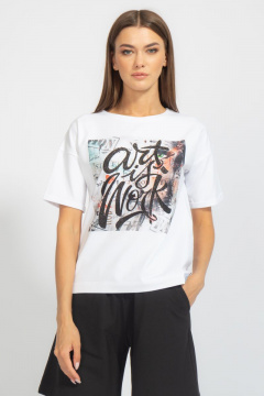 Футболка на каждый день из хлопка с принтом Kivviwear 4026.72 - фото 1