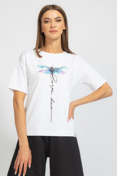 Футболка из хлопка с удлинённым рукавом и цифровым принтом Kivviwear 4026.73 - фото 2