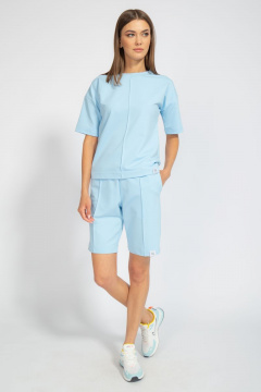 Костюм с шортами и прилегающим джемпером из трикотажа для лета Kivviwear 40364094.01 - фото 5