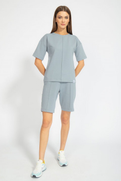 Костюм с шортами и прилегающим джемпером из трикотажа для лета Kivviwear 40364094.04 - фото 4