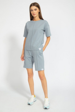 Костюм с шортами и прилегающим джемпером из трикотажа для лета Kivviwear 40364094.04 - фото 1