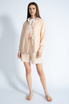 Леновый костюм из шорт и полуприлегающей рубашки Kivviwear 40854086.02 - фото 2