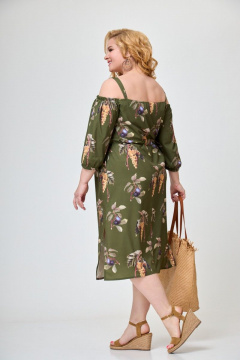 Платье на брителях с кулиской и разрезом по переду Anelli 1241 аспарангус - фото 2