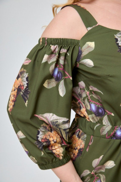 Платье на брителях с кулиской и разрезом по переду Anelli 1241 аспарангус - фото 3