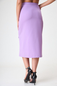 Юбка из атласа на косую с длиной миди и оригинальным кроем Anelli 917 лиловый - фото 4