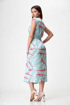 Платье с узлом и разрезом в стиле на каждый день Anelli 1115 голубой - фото 5