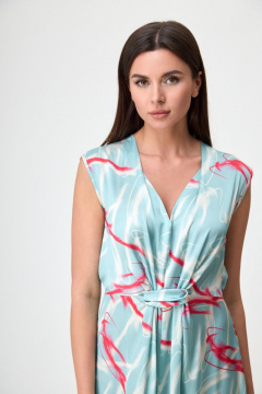 Платье с узлом и разрезом в стиле на каждый день Anelli 1115 голубой - фото 3