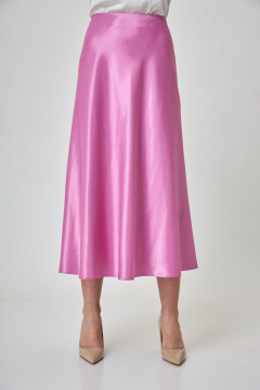 Юбка миди на косую из вискозы с потайной молнией Anelli 1291 розовый_перламутр - фото 2