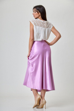 Юбка из вискозы и текстиля с коротким вырезом и хорошей посадкой Anelli 1291 лиловый - фото 3