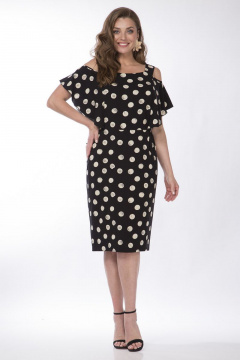 Платье с воланом, имитирующим рукав-крыло из текстиля Matini 3.1617 - фото 3