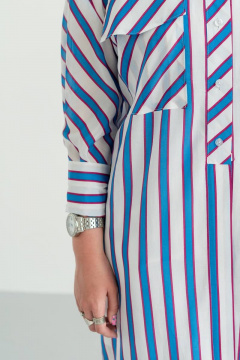 Модная блузка из ткани в полоску с воротником-стойкой JRSy 2148 мультиколор - фото 4