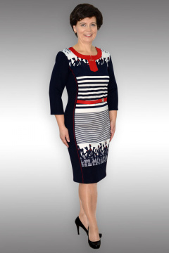 Демисезонное платье с ярким принтом и текстильной отделкой Таир-Гранд 6517 девочки - фото 1