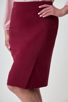 Юбка из хлопка с подкладкой и классическим силуэтом Anelli 324 бордо - фото 5