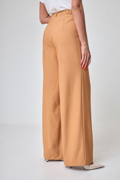 Элегантные брючные из вискозы с высокой посадкой Anelli 1294 верблюд - фото 4