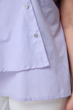 Летняя рубашка из хлопка асимметричного кроя Anelli 1227 сирень - фото 5