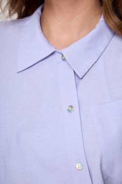 Летняя рубашка из хлопка асимметричного кроя Anelli 1227 сирень - фото 4