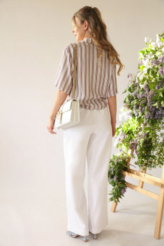 Блуза рубашечного типа с вставками люрекса и завязкой LM ВИ0620 - фото 5