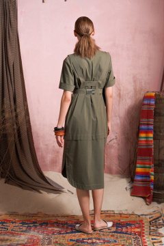 Платье из хлопка с вытачками и коротким рукавом Alena Goretskaya A1374/1 - фото 2