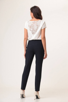 Классические синие брюки из текстиля с легким стрейчем Juliet Style Д230-1 темно-синий - фото 3