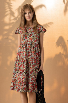 Мультиколорное летнее платье из текстиля Barbara Geratti С2836BG А красный - фото 1