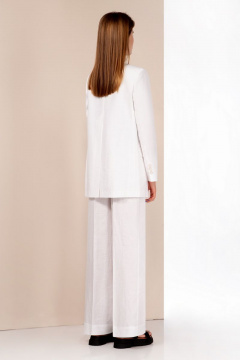 Двухпредметный костюм брюк и жакета из льна DAVA 157 белый - фото 2