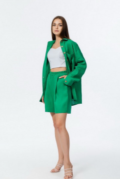 Рубашка и шорты из льна на каждый день Atelero 1055 зеленый - фото 1