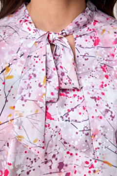 демисезонная блуза из вискозы со сборкой и каплевидным вырезом Anelli 992 фуксия - фото 3