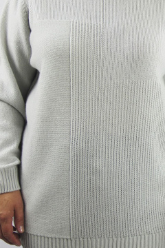 Длинный удлиненный джемпер с регланом из шерсти серый для демисезона Полесье С1341-22 2С8741-Д43 158,164 серебристо-серый - фото 3