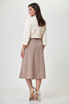 Летний укороченный жакет-болеро с декоративной листочкой Anelli 1055.2 ротанг - фото 3