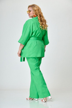 Льняной костюм с кимоно и брюками, зеленый, летний Anelli 1270 зеленый_яркий - фото 3