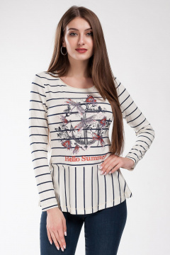 Джемпер женский из трикотажа с декоративной тесьмой Femme & Devur 3321 1.54F(170) - фото 1