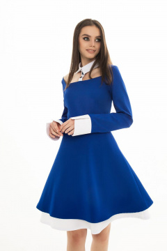 Платье AURA otd 3098 синий_белый - фото 4