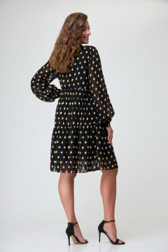 Платье демисезонное шифоновое с рукавами DaLi 5535В чёрный - фото 4