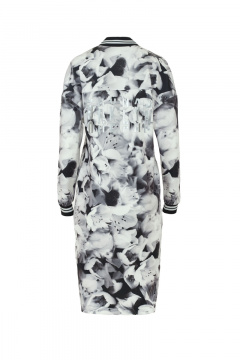 Серое демисезонное платье из текстиля в стиле кэжуал Elema 5К-11989-1-170 чёрно-белый - фото 2