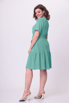 Платье из стрейчевого текстиля с юбкой-воланом и асимметричным кроем Орхидея 1177m мята - фото 2