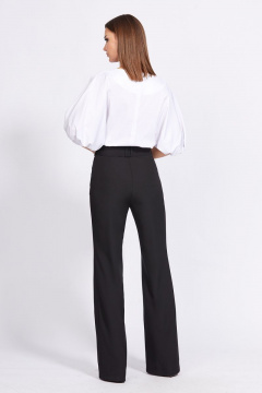 Блуза о-образного силуэта с разрезами и горловиной V EOLA 2256 белый - фото 2