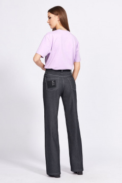 Демисезонная трикотажная блузка с обработанной бейкой EOLA 2278 сирень - фото 2