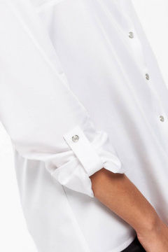 Рубашка белая прямого силуэта из вискозы для офиса Femme & Devur 70407 1.1F(170) - фото 5
