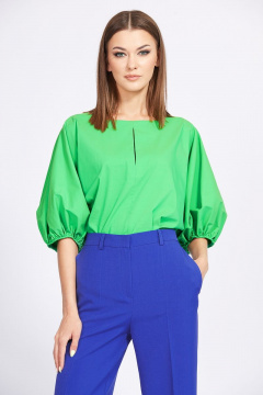 Брюки классические из костюмной ткани на пуговице EOLA 2292 василек - фото 4