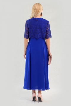 Нарядное платье из кружева и шифона с кофточкой MadameRita 5108 василек - фото 4