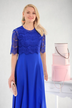Нарядное платье из кружева и шифона с кофточкой MadameRita 5108 василек - фото 2