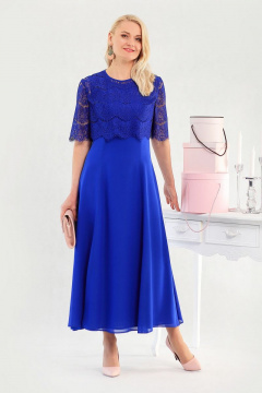 Нарядное платье из кружева и шифона с кофточкой MadameRita 5108 василек - фото 1